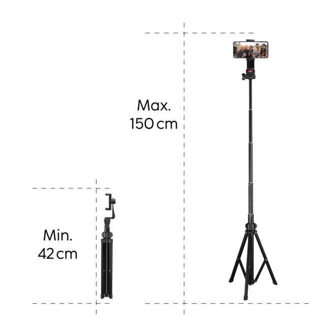 Hama "Rotary Smartphone II" 150 Tripod, Set w. Bluetooth Remote Shutter Release 