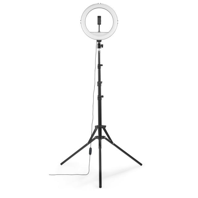 Hama "SpotLight Steady 120 III" LED Ring Light, Ring Light Tripod for Mobile Pho 