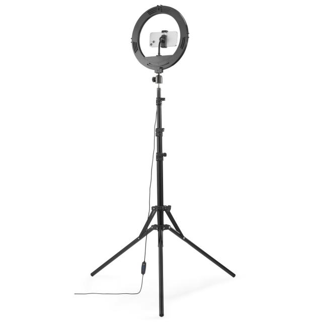 Hama "SpotLight Steady 120 III" LED Ring Light, Ring Light Tripod for Mobile Pho 