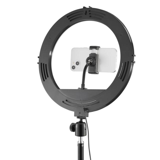 Hama "SpotLight Steady 120 III" LED Ring Light, Ring Light Tripod for Mobile Pho 