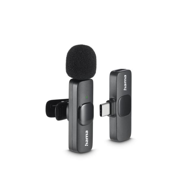 Hama Lavalier-Mikrofon "Smart Wireless", kabelloses Ansteckmikrofon für Handy 