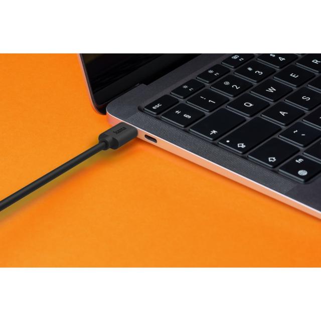 HAMA Кабел за зареждане USB-C - USB-C, 60 W, 1.2 м, черен 