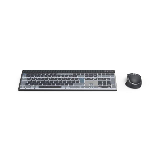 HAMA Wireless Keyboard-Mouse Set "WKM-750", Bluetooth & 2.4Ghz, Cyrillic 