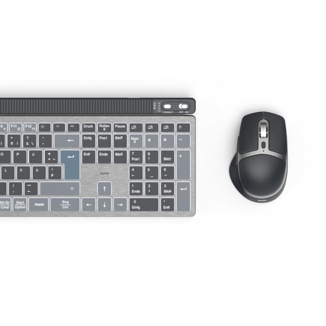 HAMA Wireless Keyboard-Mouse Set "WKM-750", Bluetooth & 2.4Ghz, Cyrillic 
