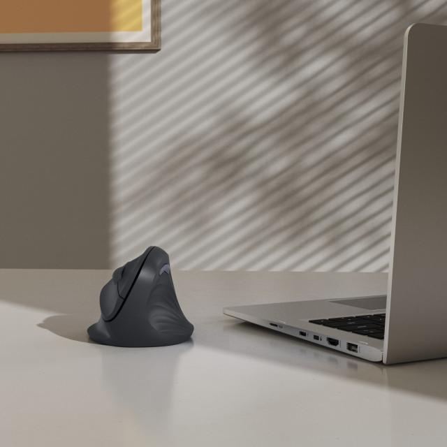 Hama “EWM-500R” Ergonomic Vertical Mouse, Radio, Optical, 7 Buttons, black 