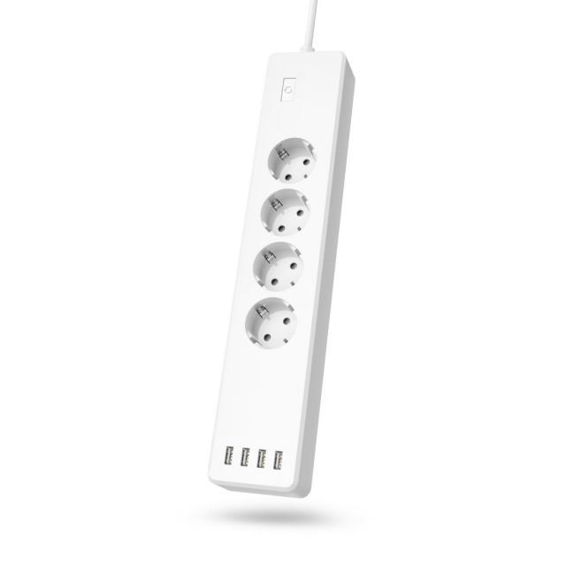 Hama Smart WLAN Power Strip, 4-Way, Indiv. Switchable, Overload Prot., 4x USB 