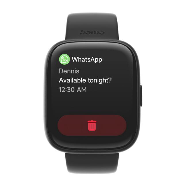 HAMA Смарт часовник "4000", функция за разговори, анализ на съня, водоустойчив, 46 мм, черен 