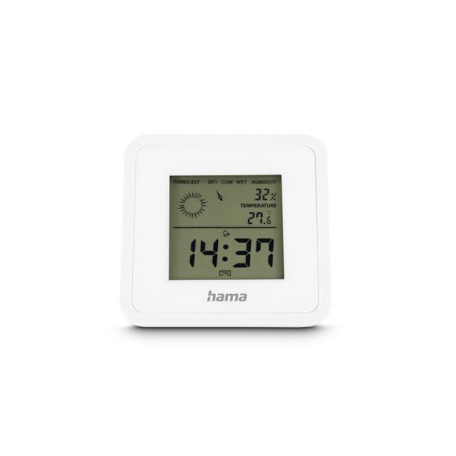 Hama "Borneo" Thermometer and Hygrometer, Digital, For Indoors, white 