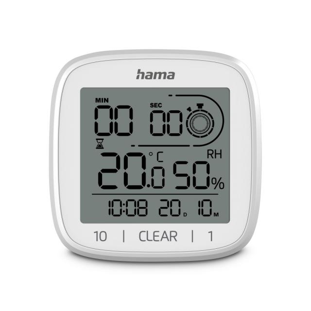 Hama "Cyprus" Digital Bathroom Clock, Suction Cup, for Standing and Hanging, whi 
