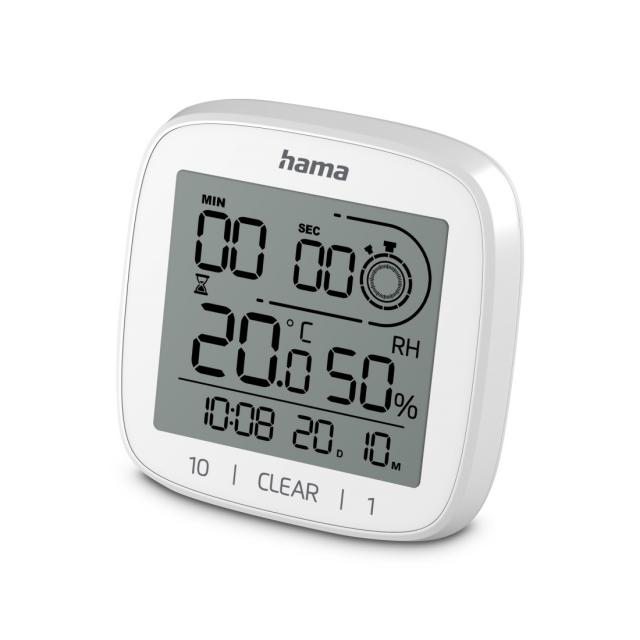 Hama "Cyprus" Digital Bathroom Clock, Suction Cup, for Standing and Hanging, whi 