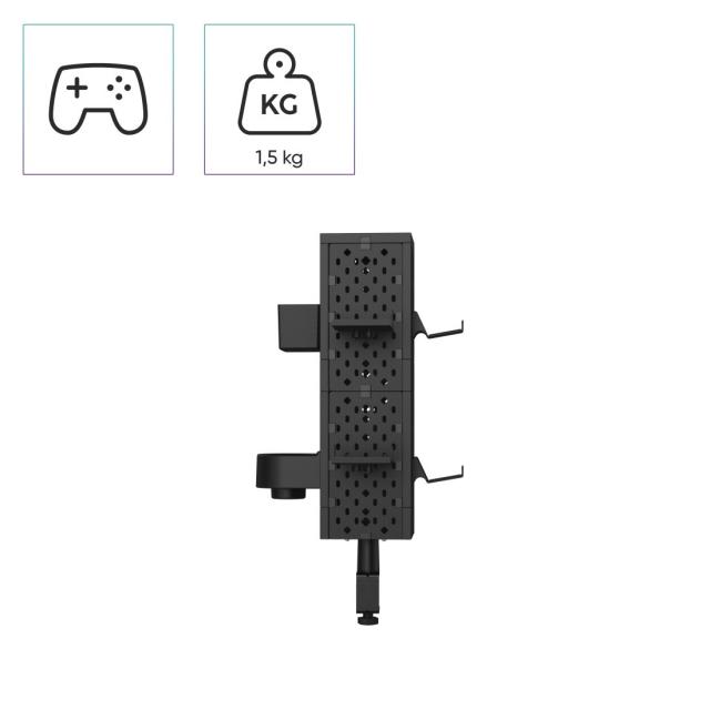 uRage модулен комплект Peg Board, монтаж на стена/маса, черен 