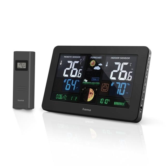 Hama "Premium" Weather Station with LED Colour Display and USB Charging Function 