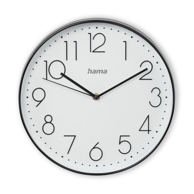 Стенен часовник Hama Elegance, Тих, 30 см., Бял/Черен 
