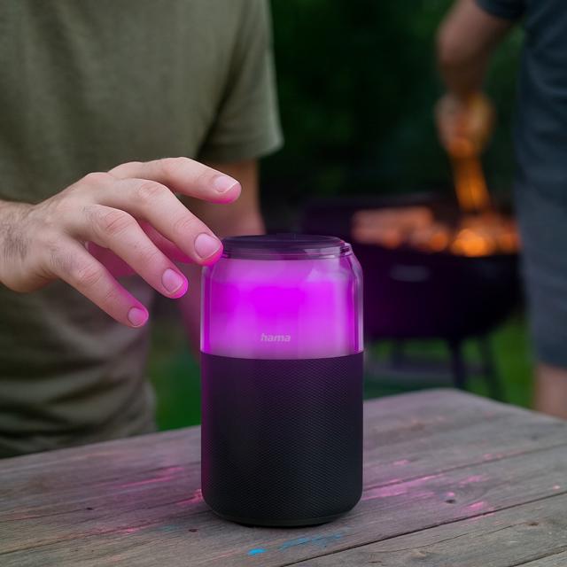 HAMA Блутут колонка "Can Speaker" 5 W, 4 LED режима на осветление 