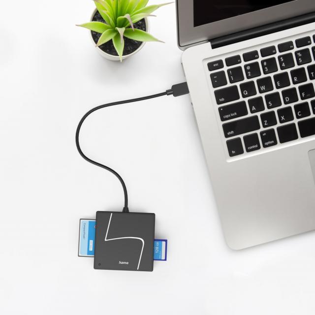HAMA Card reader USB, USB-A, с USB-C adapter, USB 3.2 Gen1, SD/micro-SD/CF/MS 