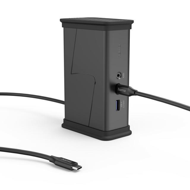HAMA Докинг станция USB-C "Connect2Office Black", 9 порта, 2x HDMI™, USB-A, USB-C, LAN 