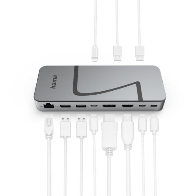 HAMA Докинг станция "Connect2Office Speed", USB4, USB-C, PD, 40 Gbit/s, 10 порта 