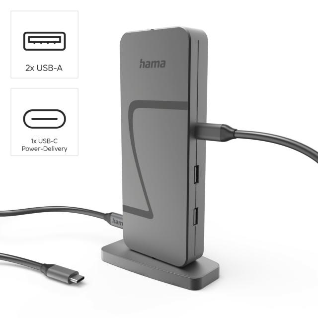 HAMA Докинг станция "Connect2Office Speed", USB4, USB-C, PD, 40 Gbit/s, 10 порта 
