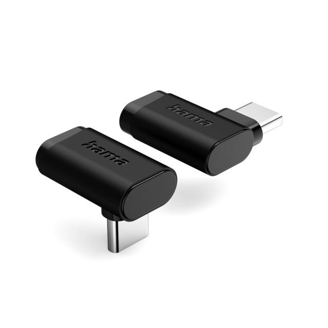 HAMA Адаптер 90°C USB-C, USB 3.2 Gen2, 10 Gbit/s, 5 A, 240 W, комплект от 2 