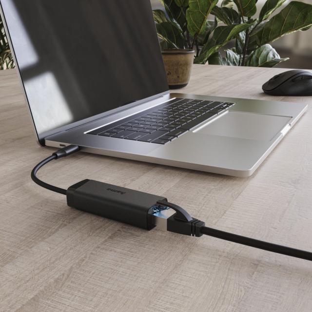 HAMA Мрежов адаптер, USB-C, 2.5 Gigabit Ethernet, Черен 