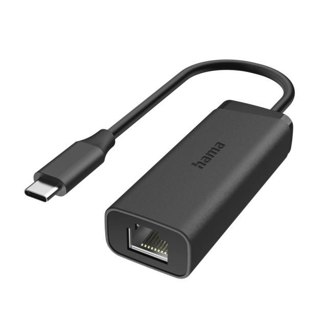 HAMA Мрежов адаптер, USB-C, 2.5 Gigabit Ethernet, Черен 