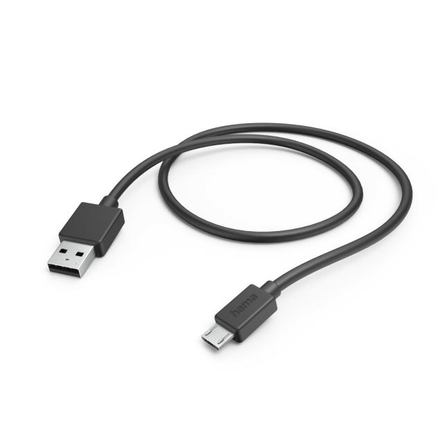 Hama Charging Cable, USB-A - Micro-USB, 1 m, black 
