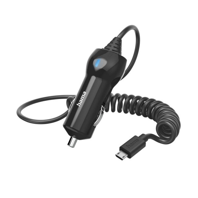 HAMA Car charger Micro USB cable, 6 W, 1,0 m, black 