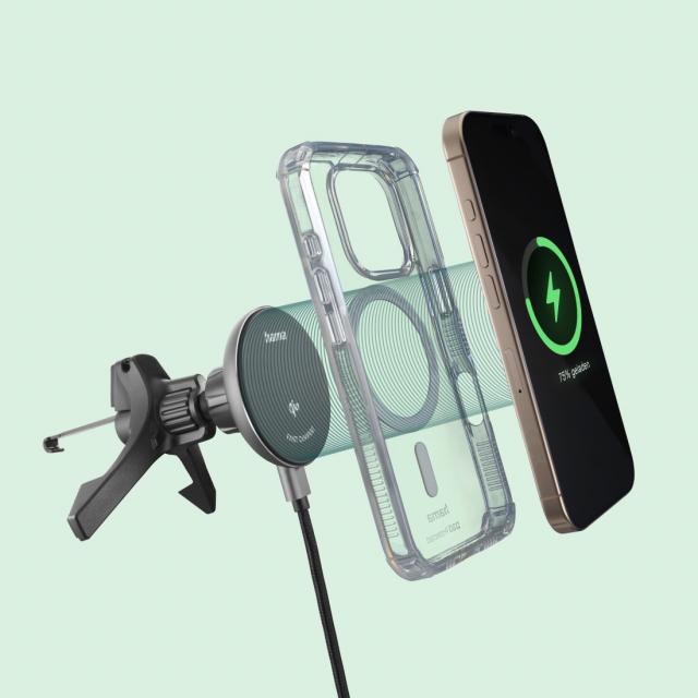HAMA Безжично зарядно устройство Qi2, 15W, за кола, черно 