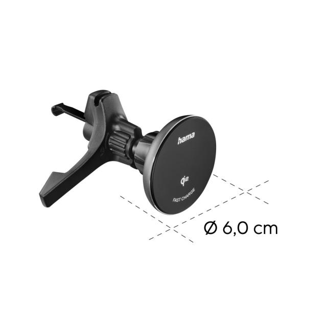 HAMA Безжично зарядно устройство Qi2, 15W, за кола, черно 