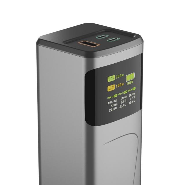 HAMA Външна батерия „High Power“, 200 W, 24000 mAh, 2x USB-C, USB-A, бързо зареждане 