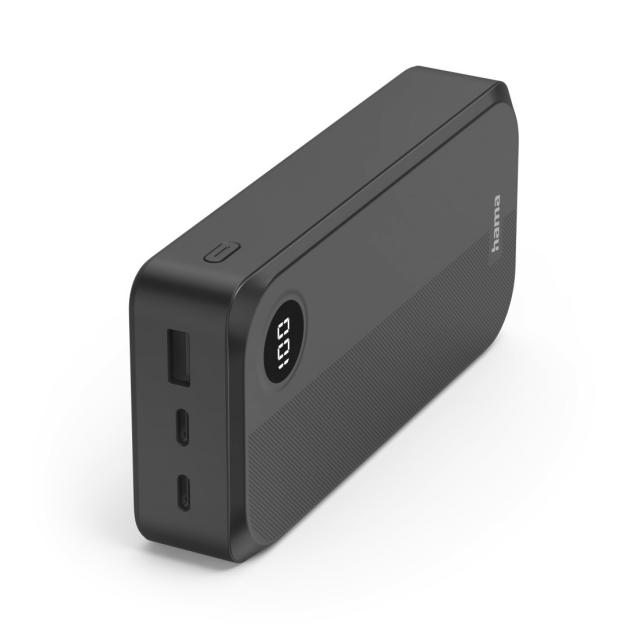 Hama Power Pack 20000 mAh, 3 outputs: 2 x USB-C, 1 x USB-A, black 