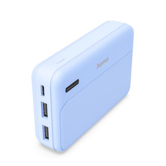 HAMA Външна батерия "Pocket 10", 10000 mAh, Изходи: 2x USB-A, син 