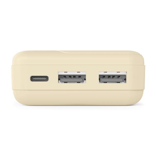 HAMA Външна батерия "Pocket 10", 10000 mAh, Изходи: 2x USB-A, бежов 
