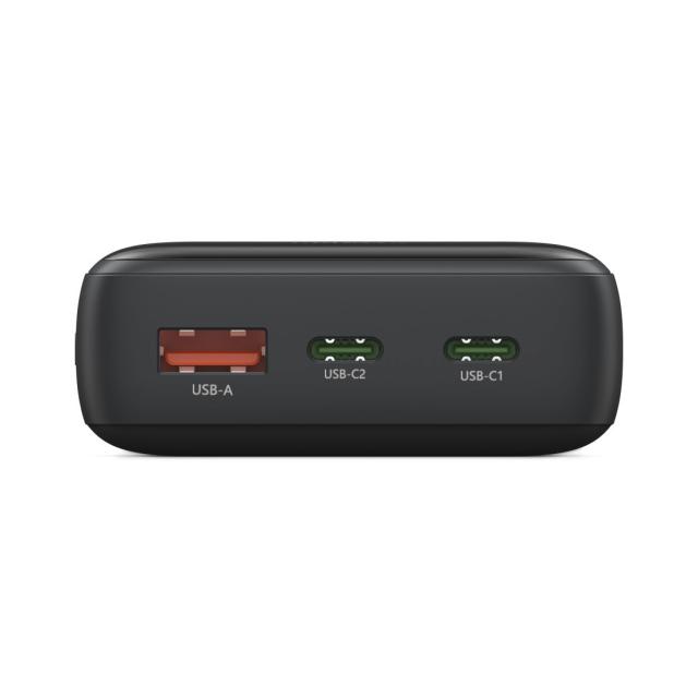 HAMA Външна батерия "PD10-W20", 10000 mAh, 3 изхода: 2 x USB-C, USB-A, Бързо зареждане 