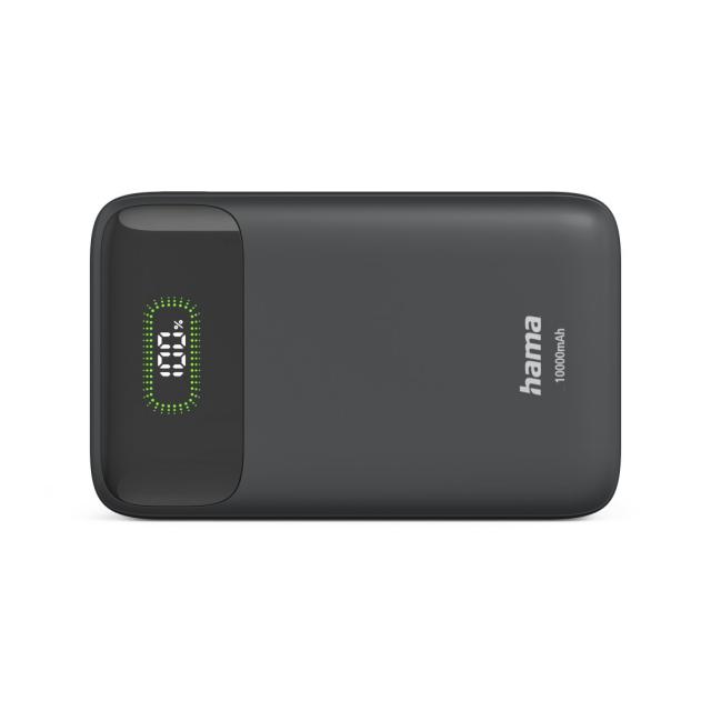 HAMA Външна батерия "PD10-W20", 10000 mAh, 3 изхода: 2 x USB-C, USB-A, Бързо зареждане 