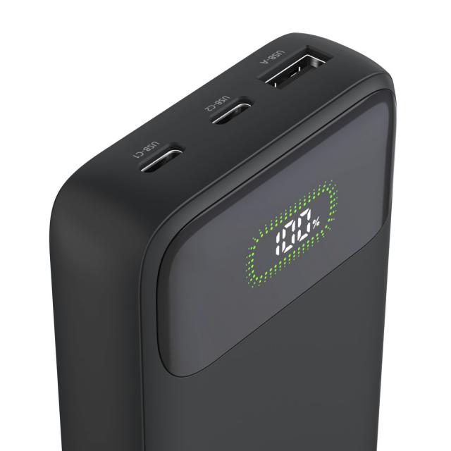 HAMA Външна батерия "PD10-W20", 10000 mAh, 3 изхода: 2 x USB-C, USB-A, Бързо зареждане 