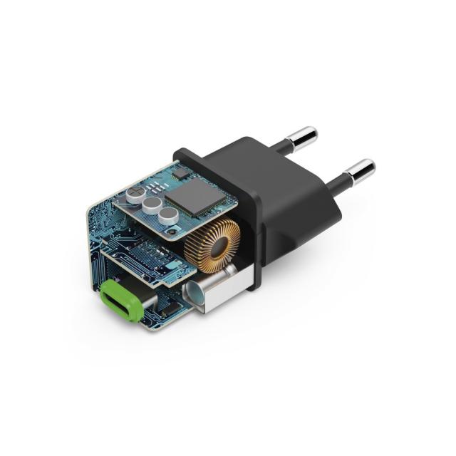 Hama Fast Charger, USB-C, Super-Mini Charger, PD, 25 W, black 