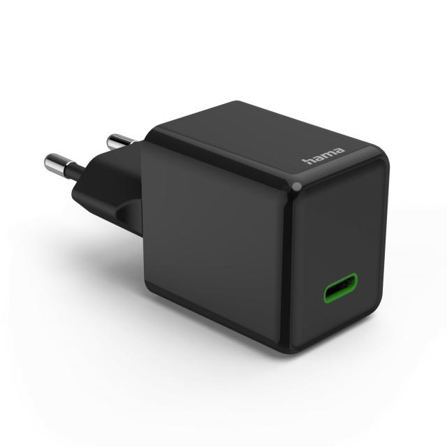 HAMA Бързо мини зарядно GaN, USB-C, PD, 45 W, черно 