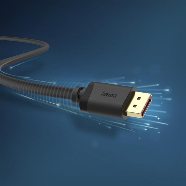 HAMA Кабел DisplayPort, DP 2.1, Ultra-HD 16K, 80 Gbit/s, 2 m 