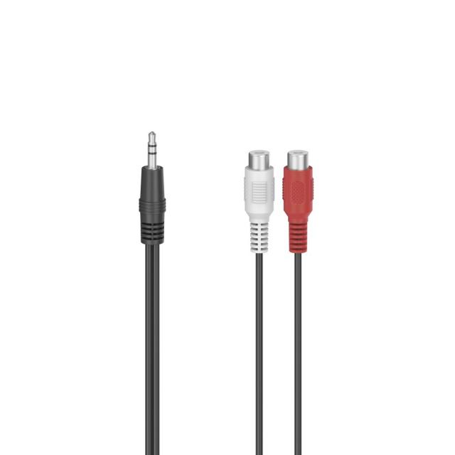 HAMA Аудио адаптер, 2 x RCA женско - 3.5 mm жак мъжко, стерео 