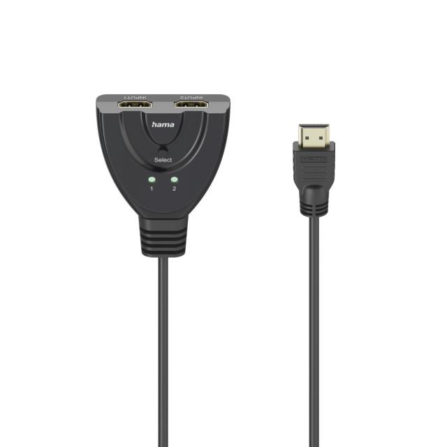 Hama 4K HDMI™ 2x1 Toggle Switch, 2x HDMI™ Socket - 1x HDMI™ Plug 