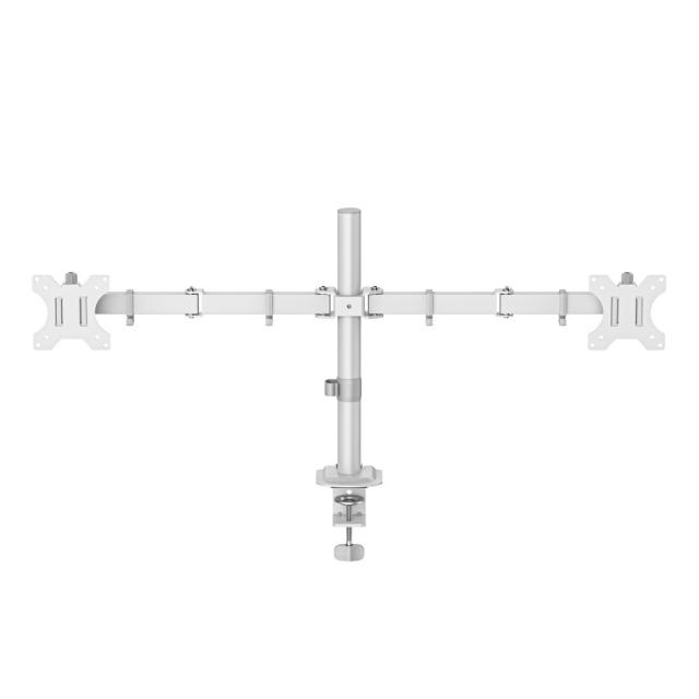 HAMA Стойка за 2 монитора за бюро, регулируема, 13" - 35", 12 кг, Бял 