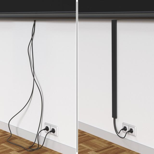 Hama Metal Cable Duct, Magnetic, 90 x 5.6 x 1.6 cm, black 