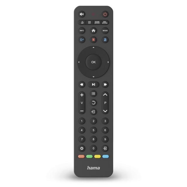 Hama Universal TV Remote Control, Infra-red, for 8 Devices, Teachable, App Butto 