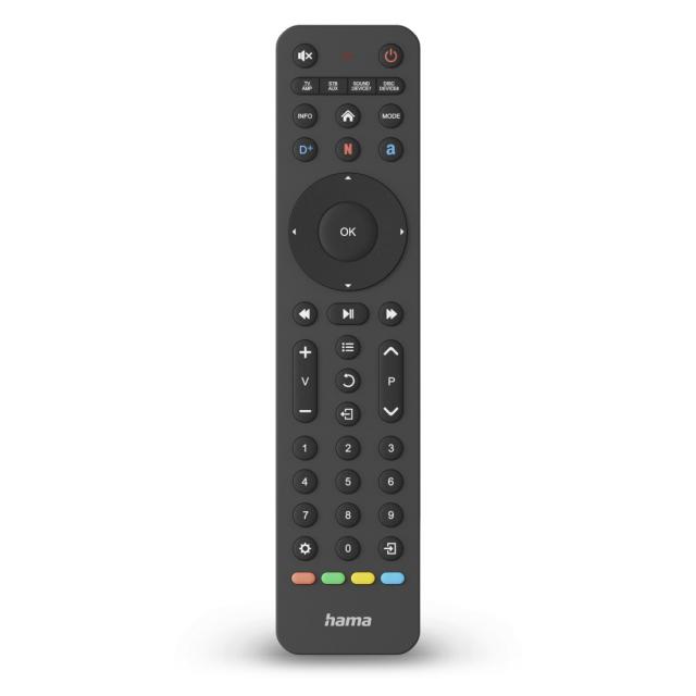 Hama Universal TV Remote Control, Infra-red, for 8 Devices, Teachable, App Butto 