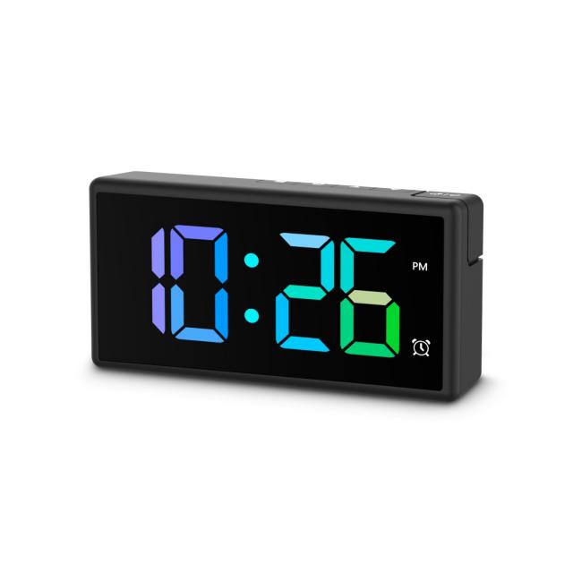 Hama "Ibiza" Digital Alarm Clock, Multi-colour display, with USB Charging Functi 