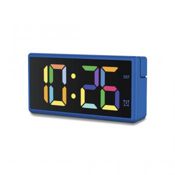 Hama "Ibiza" Digital Alarm Clock, Multi-Colour Display, with USB Charging Functi