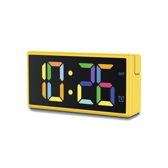 Hama "Ibiza" Digital Alarm Clock, Multi-Colour Display, with USB Charging Functi 