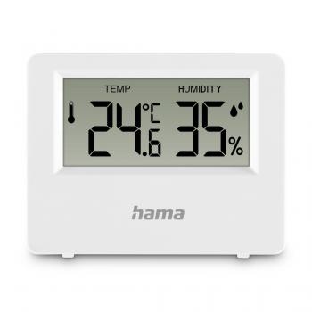Hama "Ebro" Thermometer and Hygrometer, Digital, For Indoors or Outdoors, white