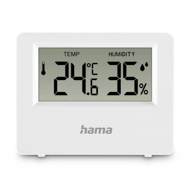 Hama "Ebro" Thermometer and Hygrometer, Digital, For Indoors or Outdoors, white 
